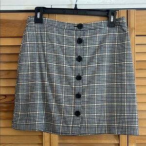 Black and White Plaid Skirt